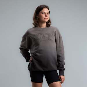 Womens: Varsity Block Crew Unisex DIPPED CHARCOAL