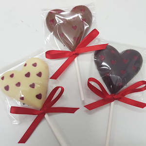 Chocolate Fudge: Handmade Chocolate Love Hearts Lollipops