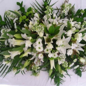 Sympathy: White Floral Casket Spray