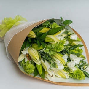 Elegant White & Green Seasonal Bouquet