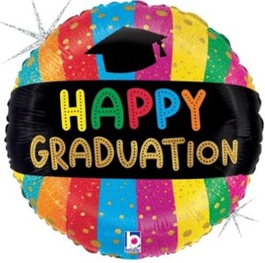 Special Gifts: Happy Graduation Colourful - 9" Stick Balloon