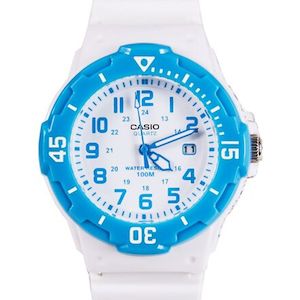 Youth: Youth Casio White with Blue Watch LRW200H-2B