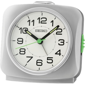 Seiko: Seiko Silver Alarm Clock QHE194-S