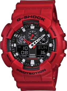 Casio G Shock Red Mens Watch GA100B-4A