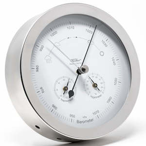 Barometer And Weather Stations: Fischer Weather station stainless steel | 1602-01 |