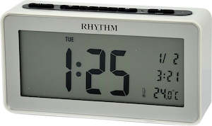 Rhythm: Rhythm Digital alarm clock white LCT102NR03