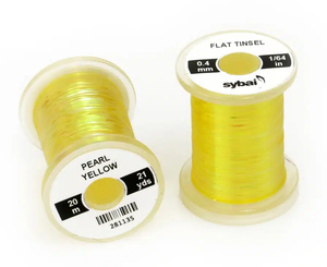 Pearl Yellow Flat Tinsel 0.4mm - I Love Fly Fishing
