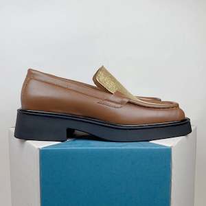 Beau coops Mirelle tan gold metallic size 37, 39