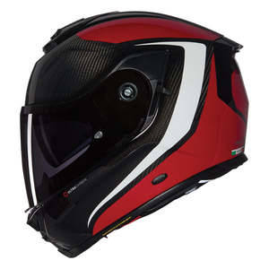 Full Face Motorcycle Helmets: Nolan Xseries X903 Ultra Carbon Full Face Helmet - Intrigo white/black/red