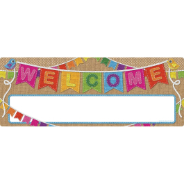 Banners: Welcome Burlap Write and Wipe Banner