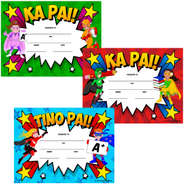 NZ Superheroes Te Reo Certificates Variety Pack