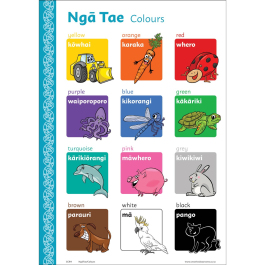 Charts: Ngā Tae - Colours Bilingual Chart
