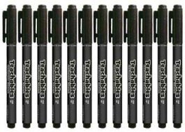 Teachables Thinline Permanent Black Markers - Pack of 12