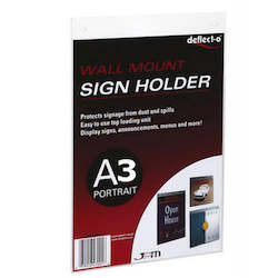Sign Menu Poster Holders: A3  Portrait Acrylic Sleeve with holes screw mounting