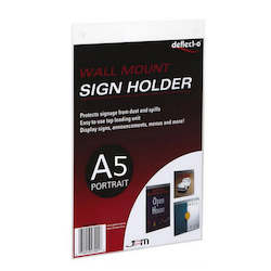 Sign Menu Poster Holders: A5  Portrait Acrylic Sleeve with holes screw mounting