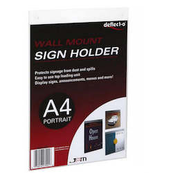 Sign Menu Poster Holders: A4 Portrait Acrylic Sleeve with holes screw mounting