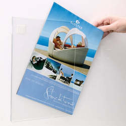 Sign Menu Poster Holders: A3 Portrait Acrylic Wall Mounted Adhesive Taped Display Sleeve