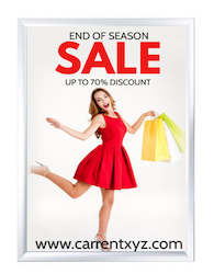 Snap Frames Wall Mounted: Wide Profile 32mm Silver  Snap Frame Size A1