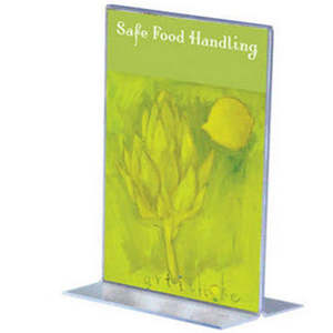 Acrylic T Base Double Sided Sheet Display Holders: Acrylic T Base Holder A6 Portrait
