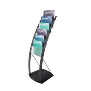 Freestanding Chrome Rotating Brochure Holder Stands: Brochure / Magazine Stand  Black  6 Tier