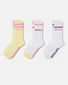 New Arrivals: Impala Stripe Socks 3 Pack - Petal