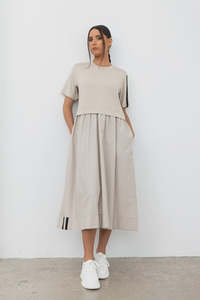 That Way Dress - Ivory / Black trim