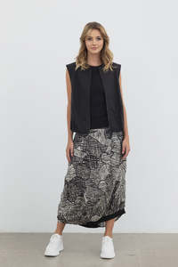 Pixelated Pattern  Lined Skirt