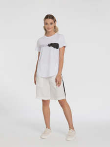 Style X Lab: Brush Stroke Tee - White with Black Print