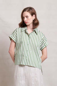 Neris: Bi Line Shirt -Leaf Stripe