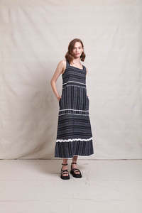 Zig Zag Dress -Black Stripe