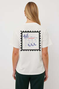 Tuesday Label: Band Tee - White/Sunset