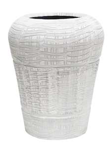 Whitewash Iron Vase - 57cms