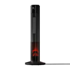 Appliances: Devanti Electric Ceramic Tower Heater 3D Flame Oscillating Remote Control 2000W