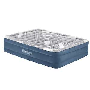 Outdoor Equipment And Tools: Bestway Air Mattress Bed Queen Size Inflatable Camping Beds Print Top Carry Bag