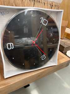 Black and Chrome Wall Clock - small