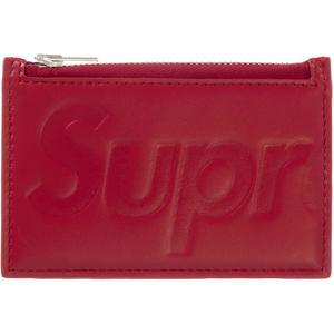 Supreme Leather Zip Card Holder 'Red' (SS25)