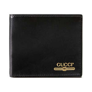 Gucci Leather Wallet with Gucci Logo (8 Card Slot) Black