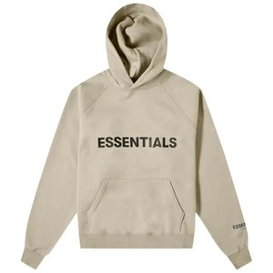 Hoodies Crewnecks: Fear of God Essentials Pullover Hoodie Applique Logo Olive/Khaki