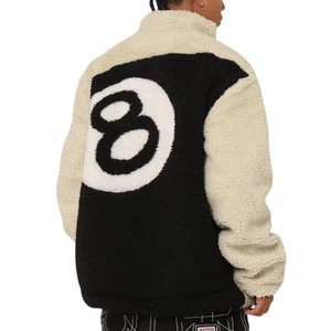 Stussy 8 Ball Reversible Fleece Jacket (Cream/Black)