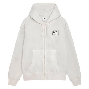 Stussy: Stussy x Nike Pigment Dyed Fleece Zip Hoodie (Light Bone) (SS24)