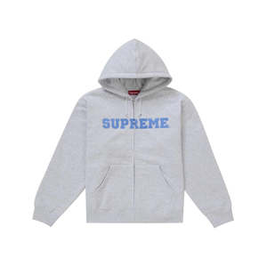 Supreme Collegiate Applique Zip Up Hooded Sweatshirt Ash Grey (FW25)