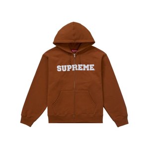 Supreme Collegiate Applique Zip Up Hooded Sweatshirt Rust (FW25)