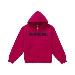 Supreme Collegiate Applique Zip Up Hooded Sweatshirt Fuchsia (FW25)