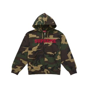 Supreme Collegiate Applique Zip Up Hooded Sweatshirt Woodland Camo (FW25)