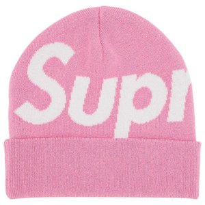Headwear: Supreme Big Logo Beanie (FW24) 'Pink'