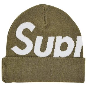 Headwear: Supreme Big Logo Beanie (FW24) 'Olive'