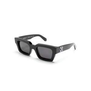 Off White: OFF-WHITE Virgil Square Frame Sunglasses Black/Grey (OERI126S24PLA0011007)