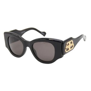 Balenciaga: Balenciaga Round-Frame Acetate Sunglasses Black/Grey
