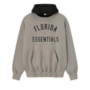 Fear of God Essentials Marlins Sport Hoodie Concrete Heather/Blk