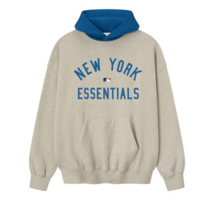 Fear Of God Essentials: Fear of God Essentials Mets Sport Hoodie Heather Stone/Blue Sapphire